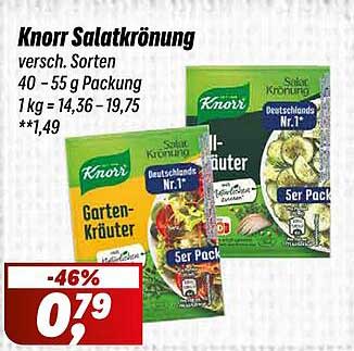 Knorr Salatkrönung verschiedene Sorten 40 – 55 g Packung