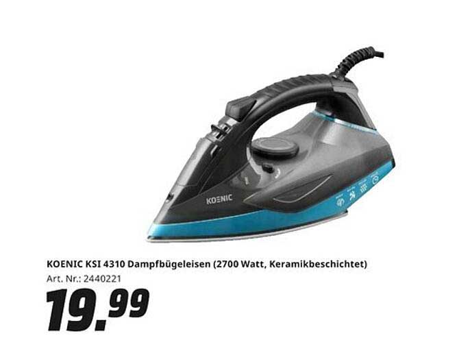KOENIC KSI 4310 Dampf bügeleisen (2700 Watt, Keramikbeschichtung)