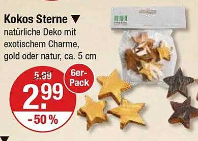 Kokos Sterne - Natürliche Deko mit exotischem Charme