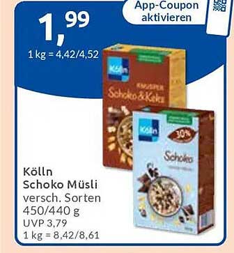 Kölln Schoko Müsli verschiedenen Sorten 450/440 g