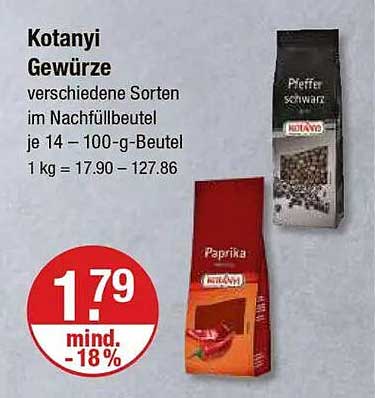 Kotanyi Gewürze - verschiedene Sorten im Nachfüllbeutel