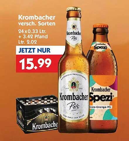 Krombacher - Verschiedene Sorten im Angebot
