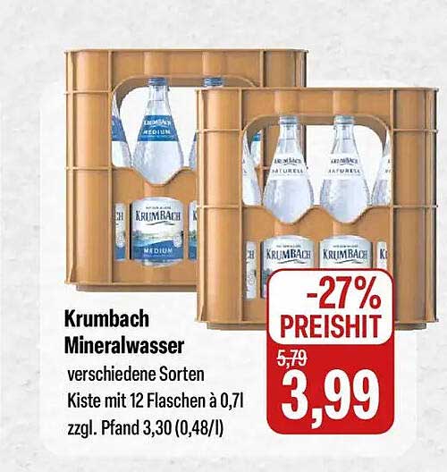 Krumbach Mineralwasser - Kiste mit 12 Flaschen à 0,7l