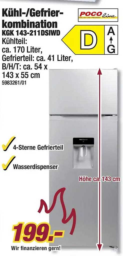 Kühl-/Gefrierkombination KGK 143-211DIWD
