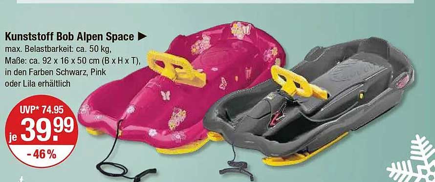 Kunststoff Bob Alpen Space