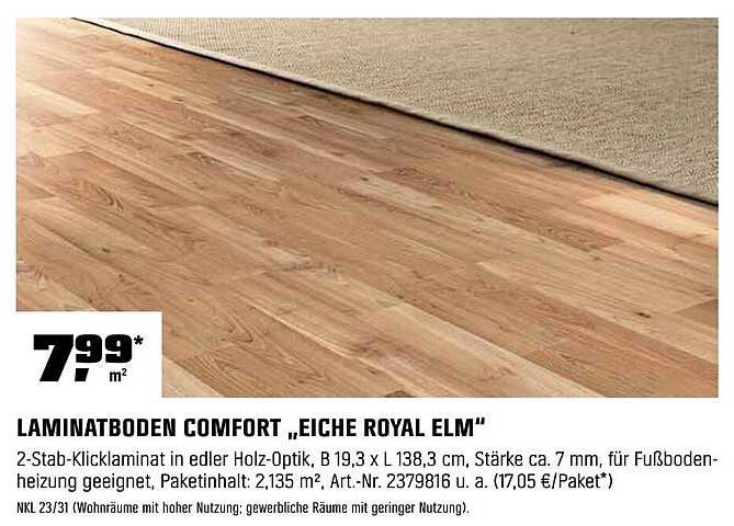 LAMINATBODEN COMFORT „EICHE ROYAL ELM“