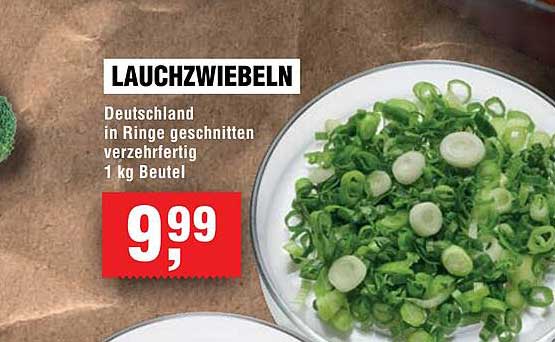 LAUCHZWIEBELN - Deutschland in Ringe geschnitten, verzehrfertig, 1 kg Beutel