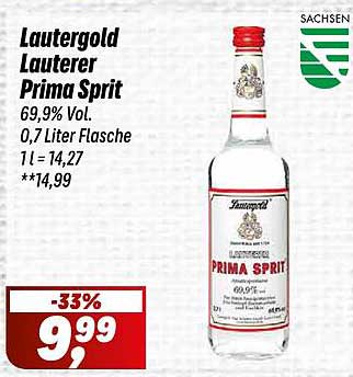 Lautgold Lauterer Prima Sprit - 0,7 Liter Flasche