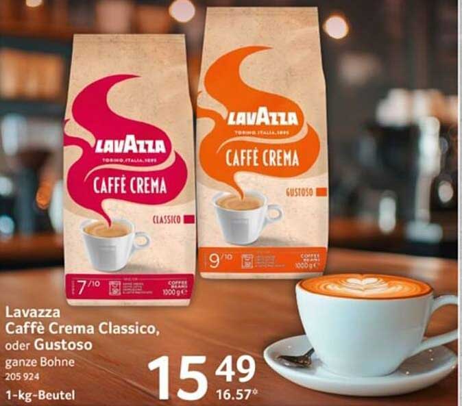 Lavazza Caffè Crema Classico oder Gustoso – ganze Bohne 1-kg-Beutel