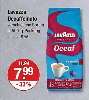 Lavazza Decaffeinato verschiedene Sorten je 500-g-Packung
