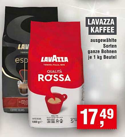 LAVAZZA KAFFEE - ausgewählte Sorten ganze Bohnen je 1 kg Beutel
