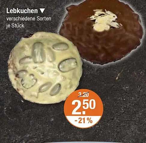 Lebkuchen verschiedene Sorten je Stück