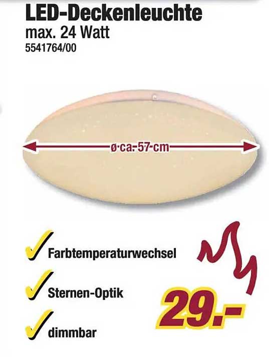 LED-Deckenleuchte max. 24 Watt