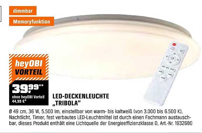 LED-Deckenleuchte "Tribola"