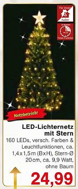 LED-Lichternetz mit Stern