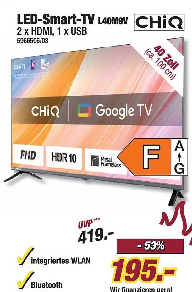 LED-Smart-TV L40M9V von CHiQ - GROSSARTIGES ANGEBOT!