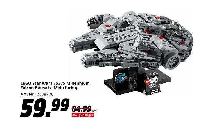 LEGO Star Wars 75375 Millennium Falcon Bausatz, Mehrfarbig