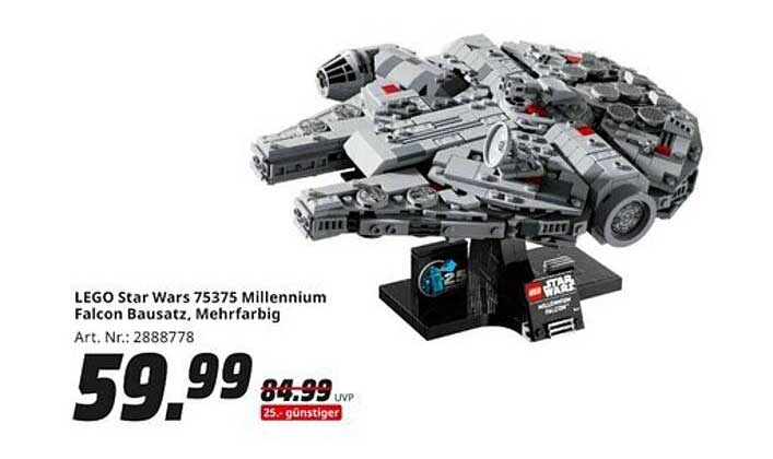 LEGO Star Wars 75375 Millennium Falcon Bausatz, Mehrfarbig