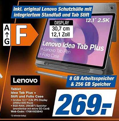 Lenovo Idea Tab Plus mit Stift und Folio Case
