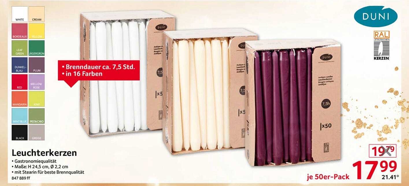 Leuchterkerzen Duni – 50 Stück für stimmungsvolle Akzente