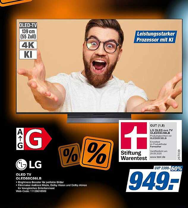 LG OLED TV 139 cm (55 Zoll) – 4K mit KI