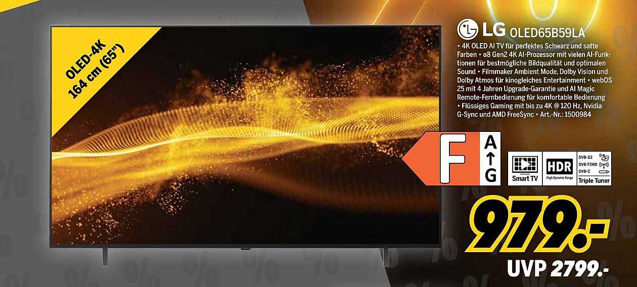 LG OLED65B59LA 4K OLED TV (164 cm / 65 Zoll) zum Sonderpreis
