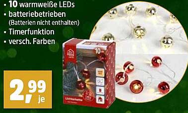 Lichterkette mit 10 warmweißen LEDs