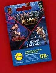 Lidl Gutschein für außergewöhnliche Erlebnisse mit Harry Potter und Starlight Express