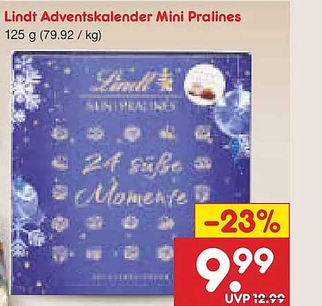 Lindt Adventskalender Mini Pralines 125 g