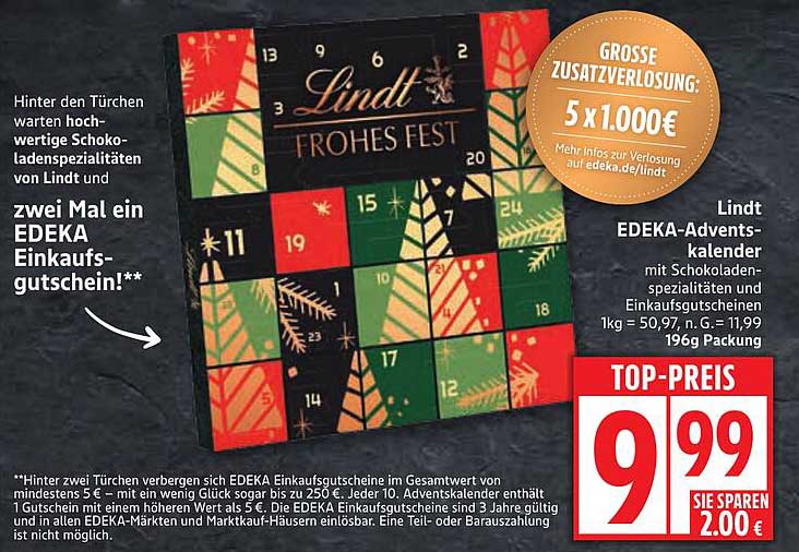 Lindt EDEKA-Adventskalender 1969g