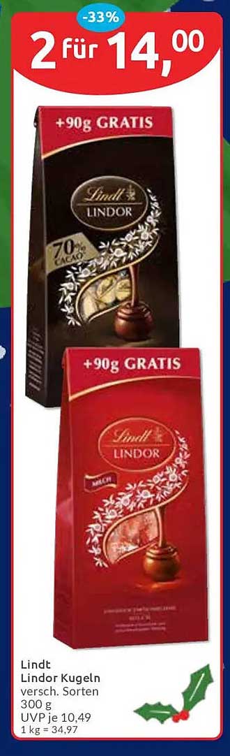 Lindt Lindor Kugeln – 2 für 14,00 €