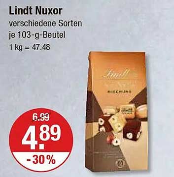 Lindt Nuxor – verschiedene Sorten je 103-g-Beutel