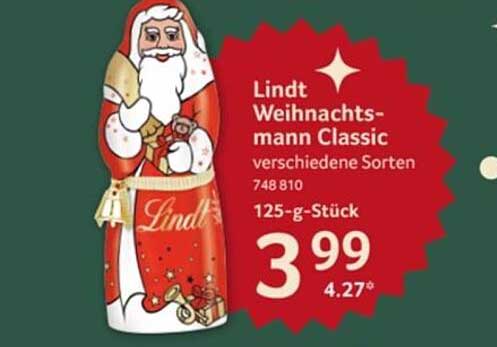 Lindt Weihnachtsmann Classic - verschiedene Sorten
