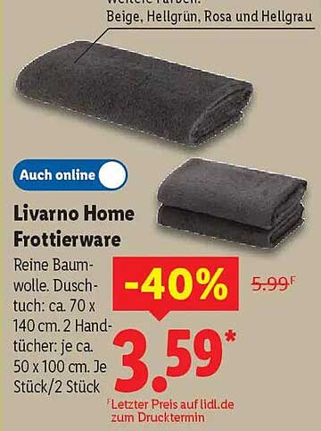 Livorno Home Frottierware - Dusch- und Handtücher Set