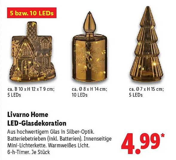 Livorno Home LED-Glasdekoration