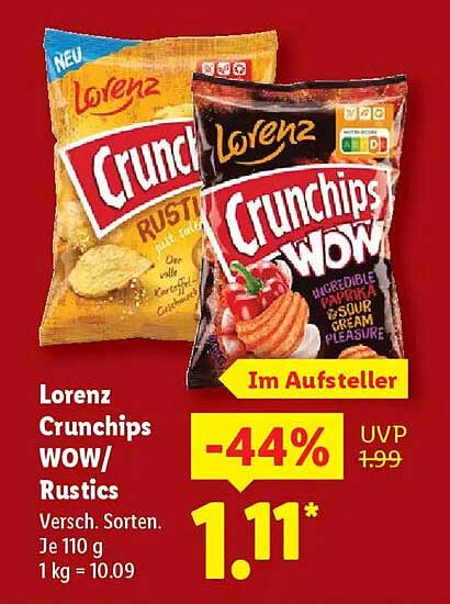 Lorenz Crunchips WOW/Rustics 110 g