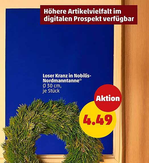 Loser Kranz in Nobilis-Nordmannstanne Ø 30 cm, je Stück