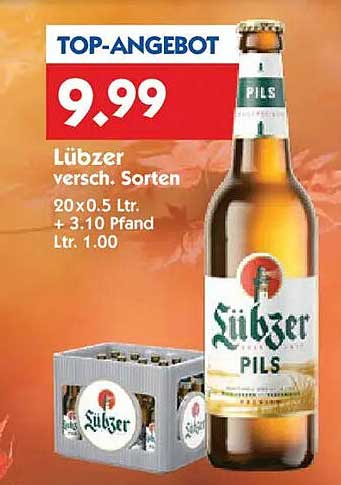 Lübzer Pils – 20 x 0,5 Ltr. – Top-Angebot