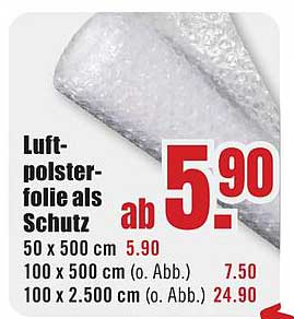 Luftpolsterfolie als Schutz