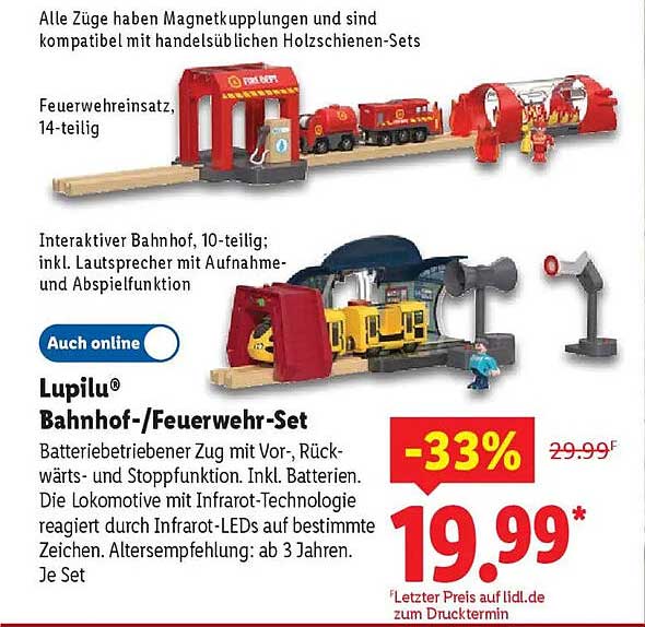 Lupilu® Bahnhof-/Feuerwehr-Set
