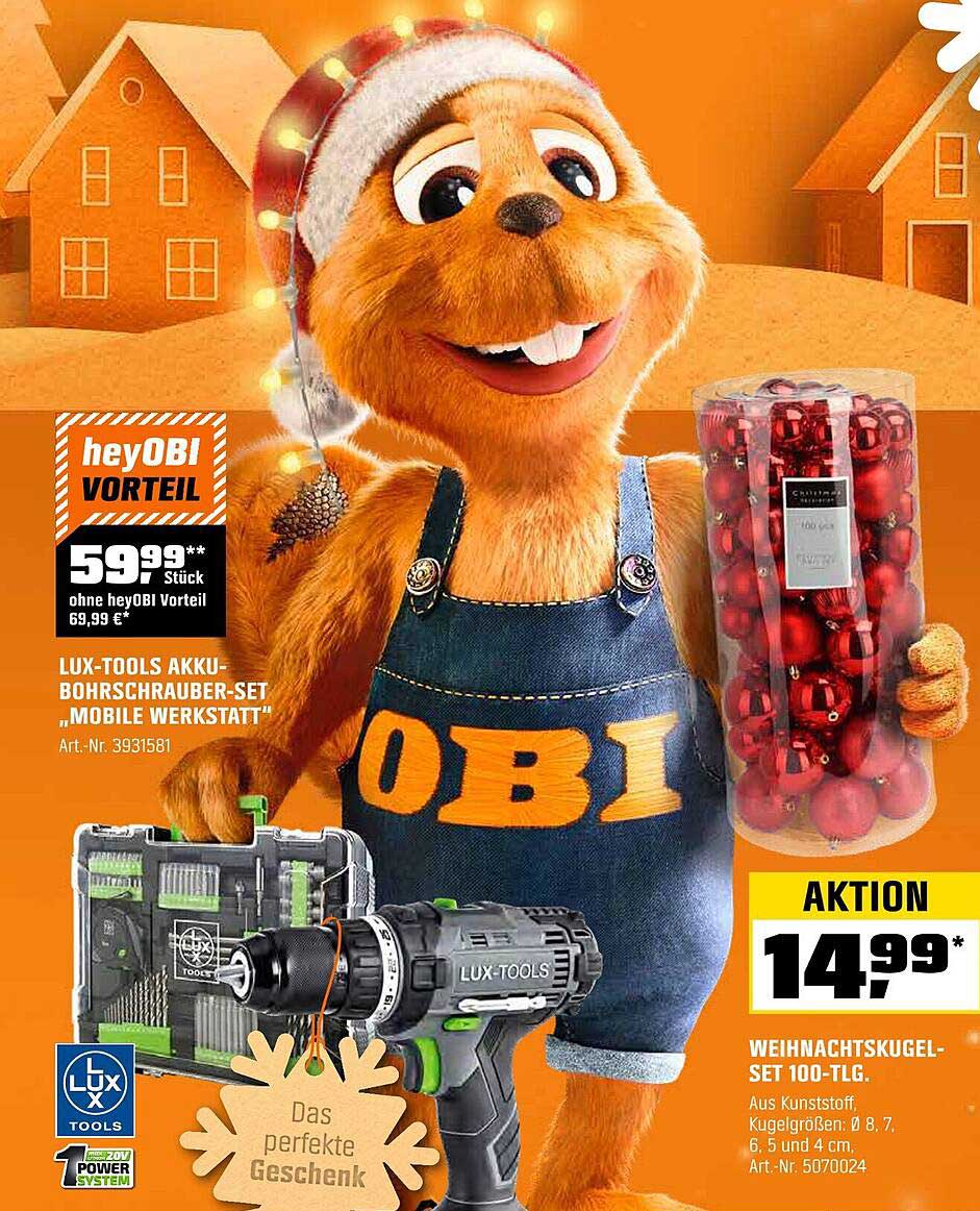 LUX-TOOLS Akku-Bohrschrauber-Set "Mobile Werkstatt"