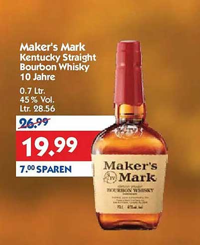 Maker's Mark Kentucky Straight Bourbon Whisky 10 Jahre