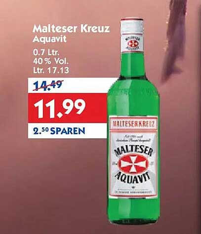 Malteser Kreuz Aquavit 0.7 L 40 % Vol
