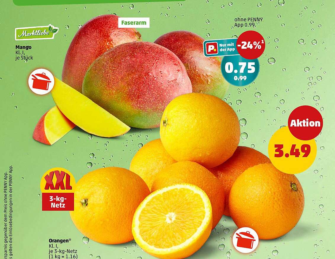 Mango und Orangen im XXL 3-kg-Netz zu Aktionspreisen