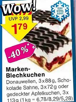 Marken-Blechkuchen 3x88g, 3x72g oder 3x113g