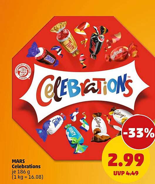MARS Celebrations je 186 g - Jetzt nur 2,99 €