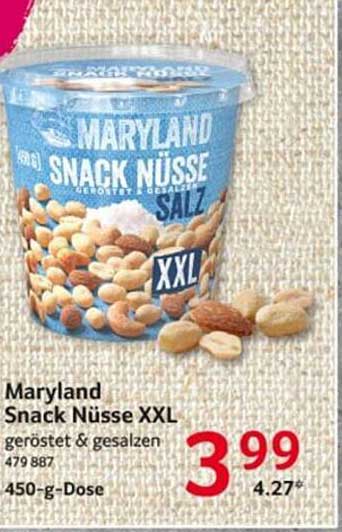Maryland Snack Nüsse XXL geröstet & gesalzen 450-g-Dose