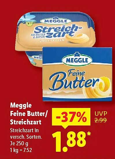 Meggle Feine Butter / Streichzart - 37% Rabatt