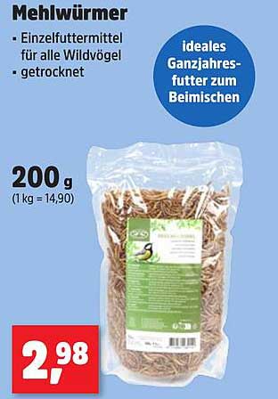Mehlwürmer - Einzel- und Ganzjahresfutter für Wildvögel