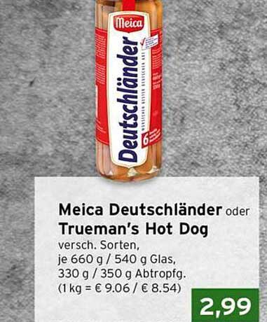 Meica Deutschländer oder Trueman's Hot Dog